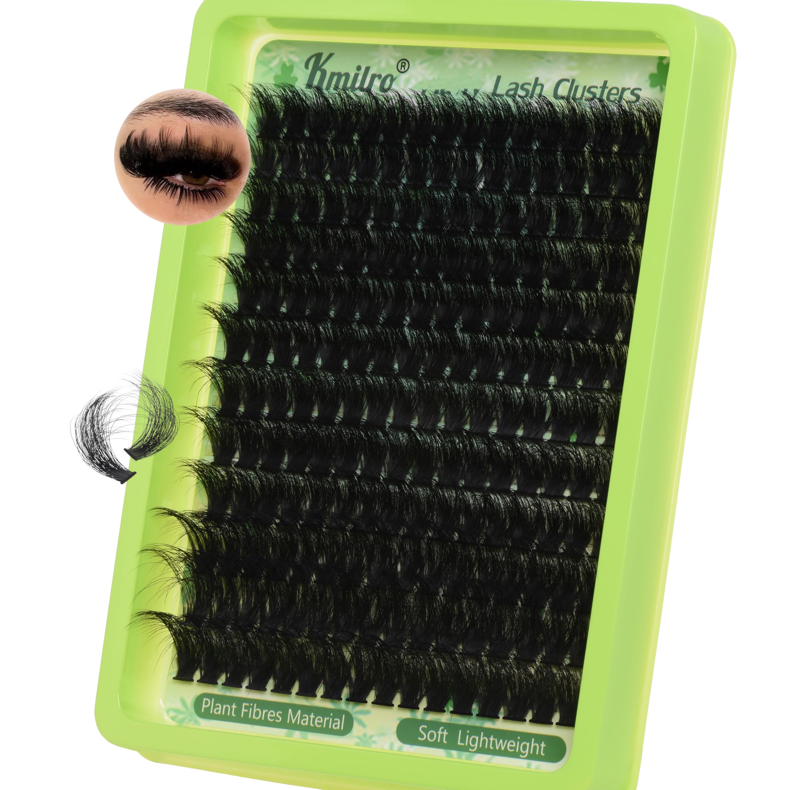 Photo 1 of Kmilro Thick Lash Clusters 14-24mm Long 240D Cluster Eyelash Extensions Waterproof Volume Eyelash Clusters 192Pcs Individual Lashes Soft Wispy False Eyelashes DIY Lash Extension