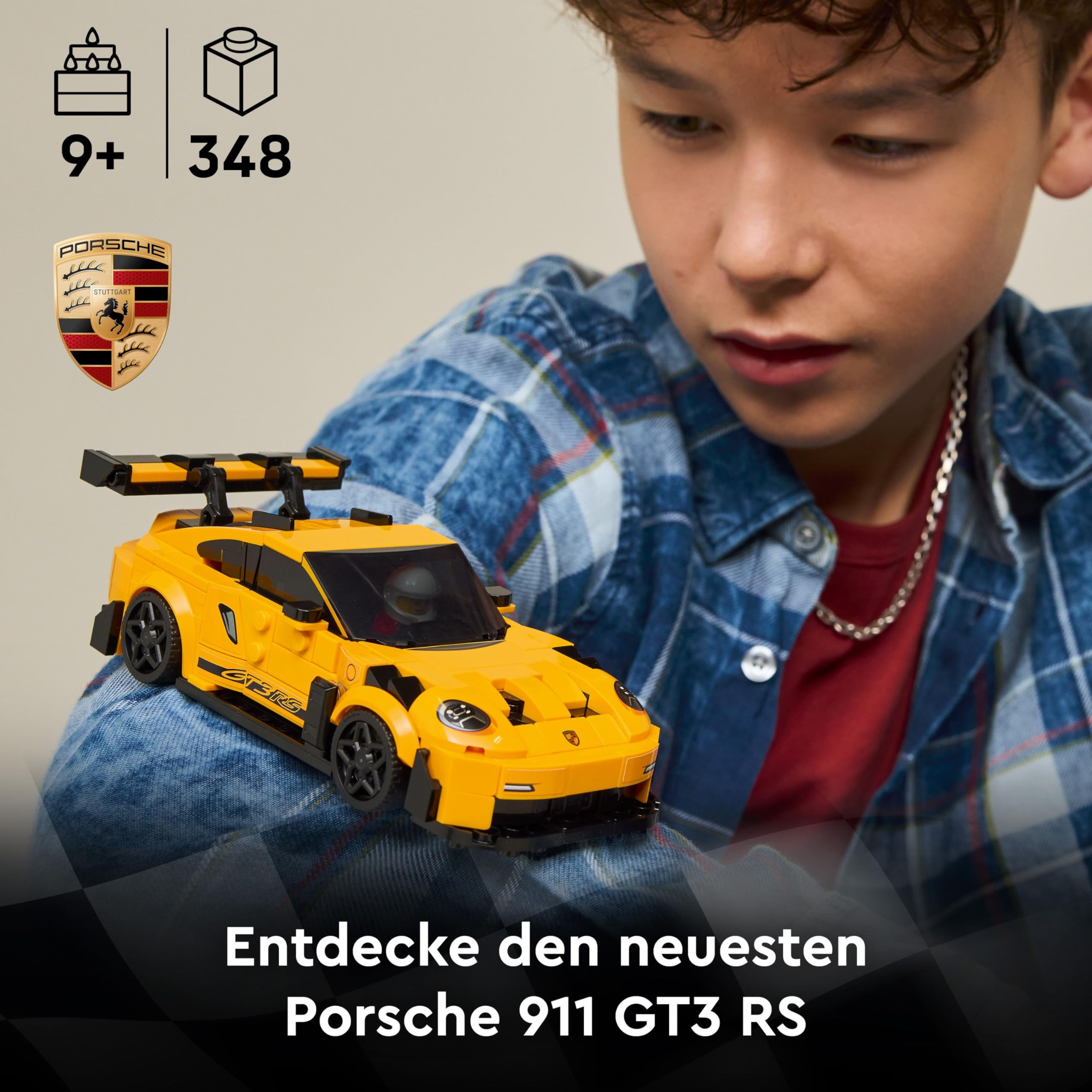 LEGO Speed Champions Porsche 911 GT3 RS Supersportwagen - Spielzeugauto mit 1 Minifigur zum Sammeln und Ausstellen - Kreatives Geschenk für Jungen, Mädchen ab 9 Jahren und Sportwagen Fans - 77239 2