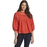 Ella Moss Womens Lyra Pintucked Woven Top