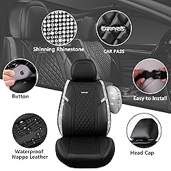 CAR PASS 1 Pair Shining Rhinestone & Nappa Leather