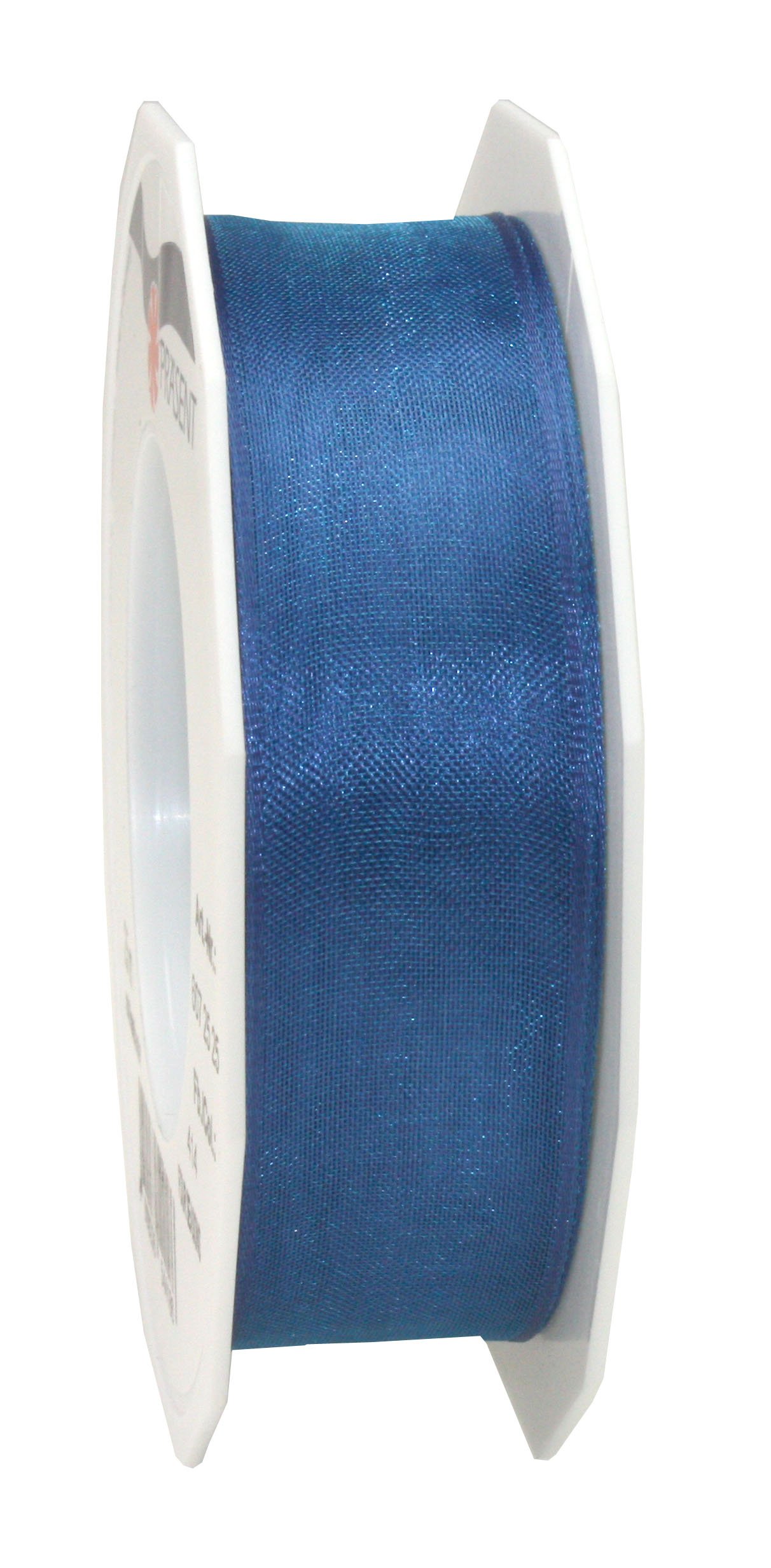 PRÄSENT - Four Seasons Organza wired edge Ribbon Royal Blue 25 mm width, 25 m length
