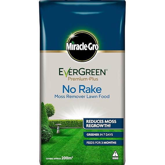 MiracleGro EverGreen Premium Plus No Rake Moss Remover Lawn Food 20kg