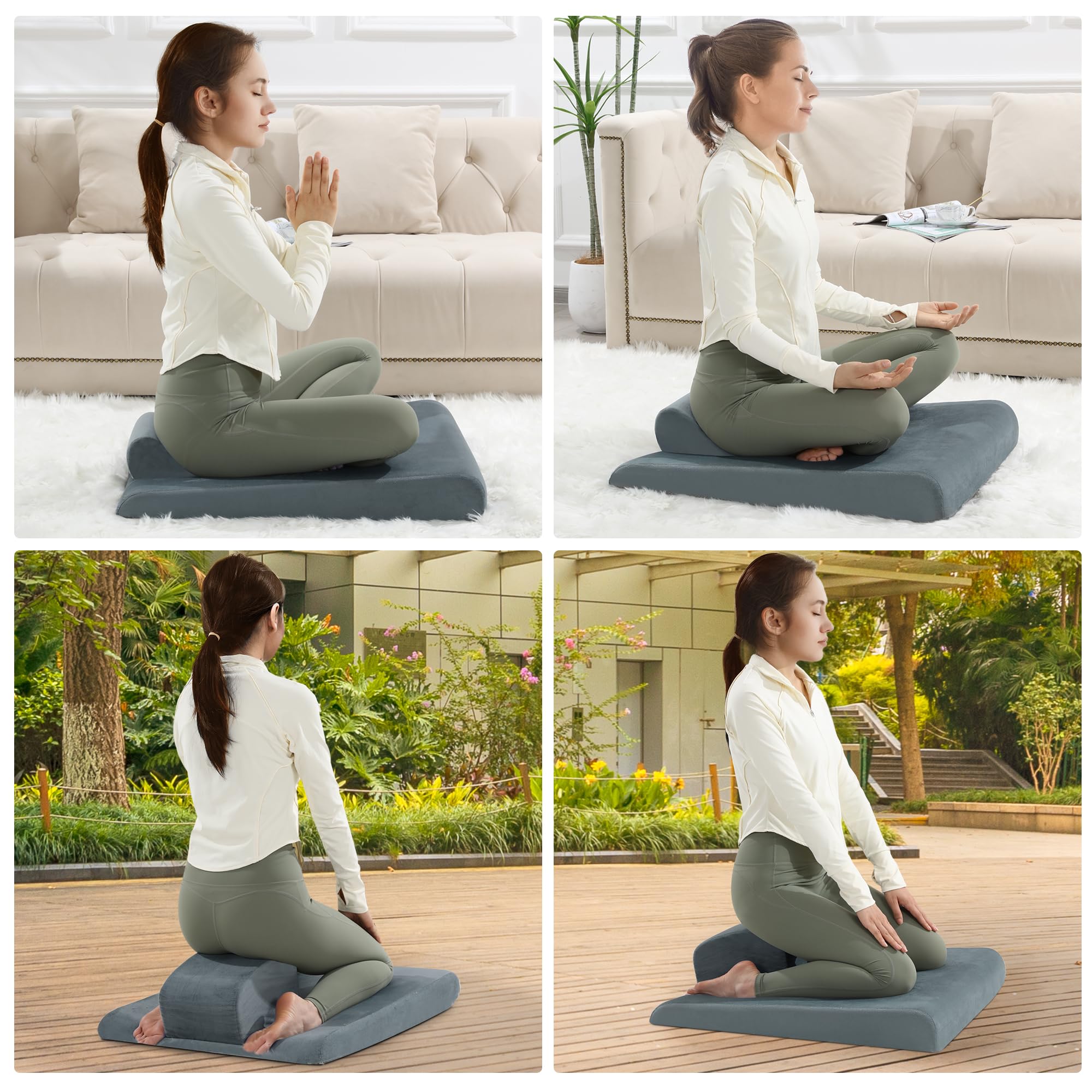 BALAPET Meditation Cushion Foam Meditation Pillows for Sit on Floor, Large Yoga Pillow,Ergonomic Meditation Cushion with Adjustable Cushions for Hip and Knee Support for Comfortable Kneel or Sit - Image 7