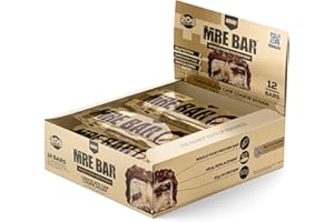 REDCON1 MRE Protein Bar, Chocolate Chip Cookie Dough - Contains MCT Oil + 20g of Whole Food Protein - Easily Digestible, Macro Balanced Low Sugar Meal Replacement Bar (12 Bars)