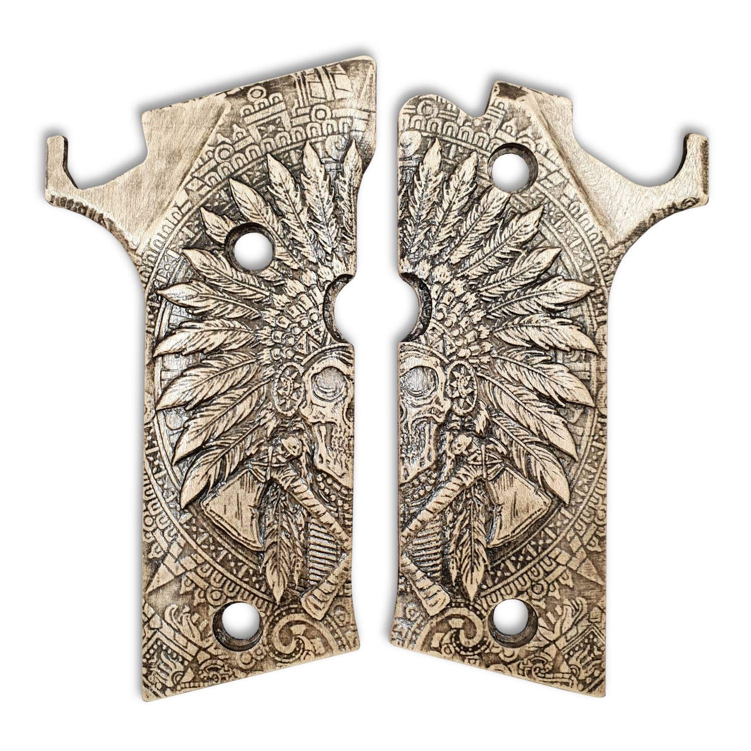 Beretta 92X Performance Wood Grips Dead Reds Handmade