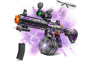 CORIARDO Large Gel Splatter Blaster for Orbeez with Goggles Suitable for Backyard Fun and Outdoor Team Shooting Games, Over 18+,Black Purple