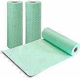 KMAKII Disposable Cleaning Cloths Reusable Dish Towels Quick-Dry, Absorbent Rags for Kitchen, Reusable Paper Towels, Green, 50 Count/Roll, 3 Rolls per Pack