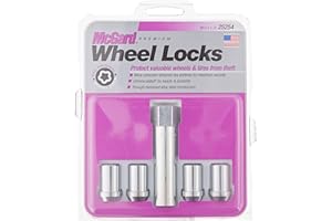 McGard 25254 Chrome Tuner Style Cone Seat Wheel Locks (M12 x 1.25 Thread Size) - Set of 4