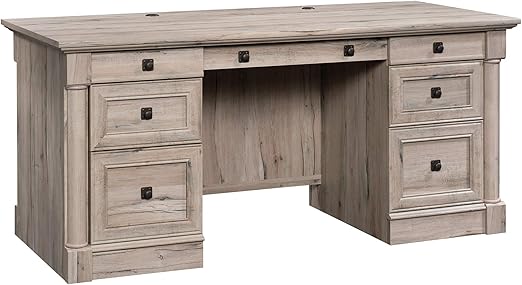 Amazon Com Sauder 424809 Palladia Executive Desk Split Oak Finish Furniture Decor