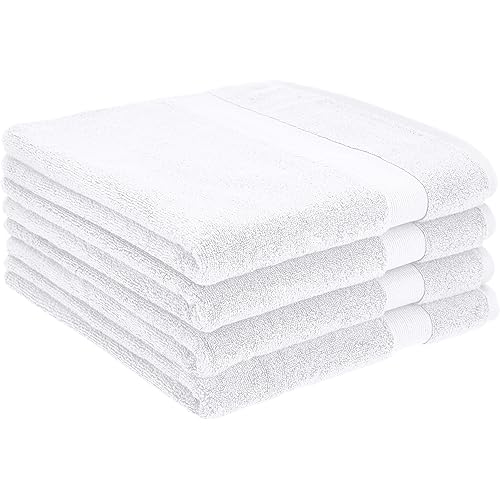 Amazon Basics Dual Performance Bath Towel - 4-Pack, Scenic Snow