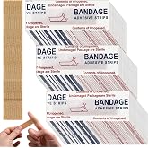 Threlaco 120 Pcs Extra Long Bandages,Unfolded 4.75 x 0.75 in,Classic Color | Flexible Fabric, Adhesive Strip, for Oversized Hands Feet, Construction Work, Breathable Fabric Bandages