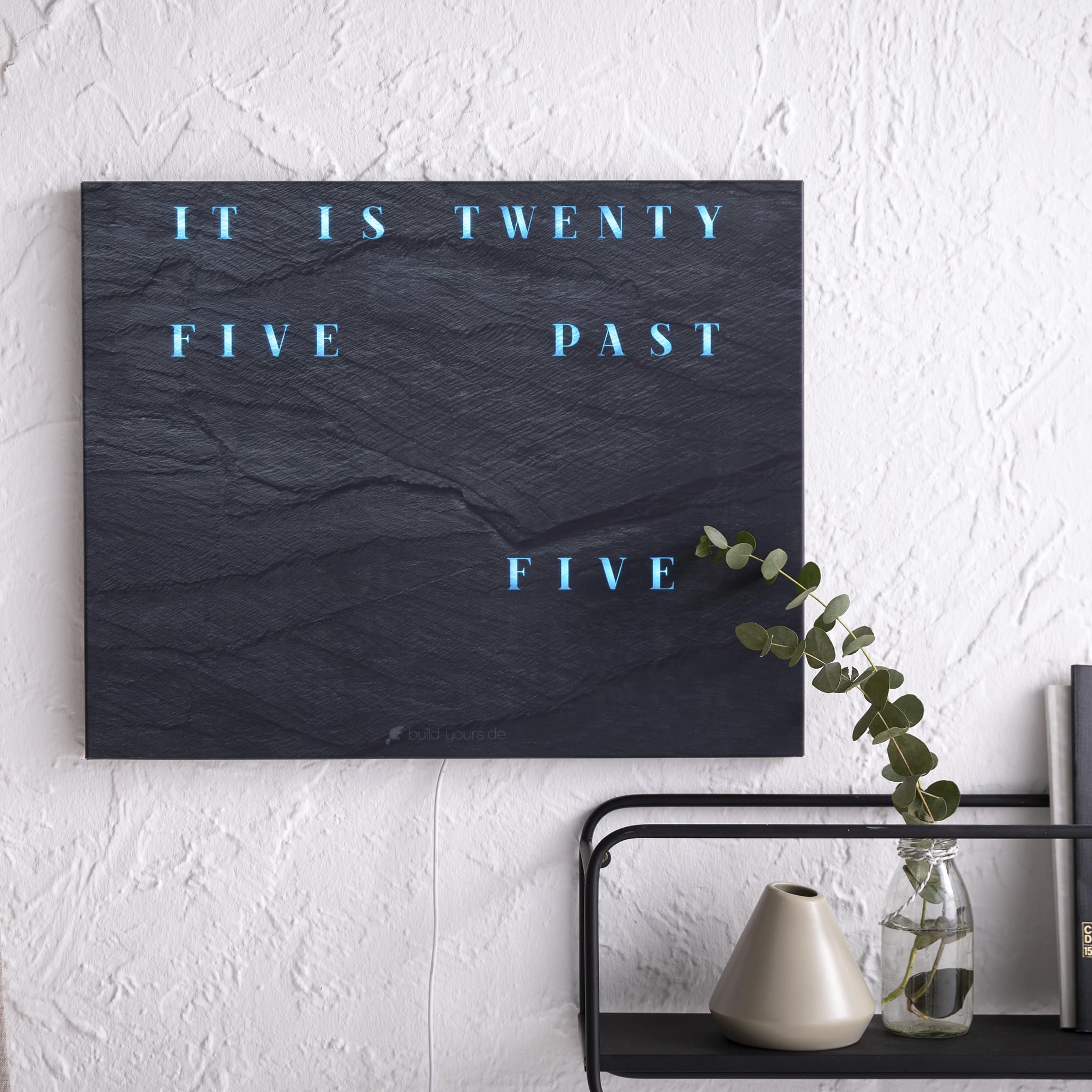 build-yours WordClock Jupiter Dark Slate Design English Version - Modern LED Wall Clock- Digital Word Clock from Germany