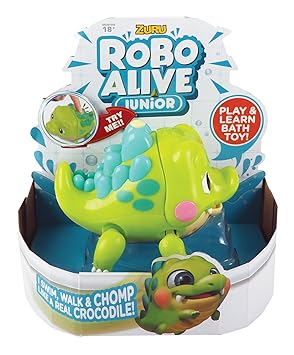 Goliath 32684 - Robo Alive Krokodil, Lebensechte Bewegungen, Schwimmt im Wasser und läuft an Land, Wasserspaß für Kinder, ele