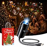 Plug and Play Hd Christmas Projector with 10 Festive Scenes, Hd Christmas Scene Projector, 5d Holographic Night Light Projector, No WiFi or App Needed, Auto Shut-Off，10pcs