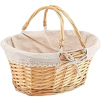ZEONHEI Oval Wicker Woven Basket, Attractive Willow Woven Gift Basket, Cheap Fruit Picnic Easter Candy Wedding Party Decorati