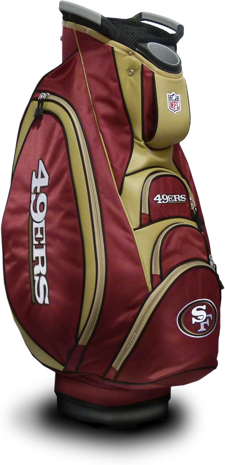 Team Golf NFL New Orleans Saints Victory Golf Cart Bag, 10-way Top with Integrated Dual Handle & External Putter Well, Cooler Pocket, Padded Strap, Umbrella Holder & Removable Rain Hood : Sports & Outdoors