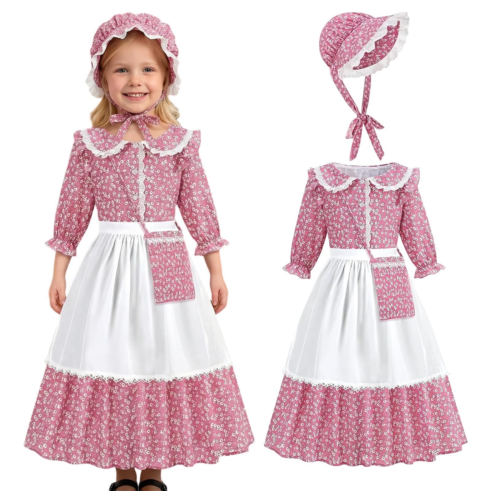 Maryparty Victorian Costume World Book Day Maid Costume for World Book Day Party (PINK, S)