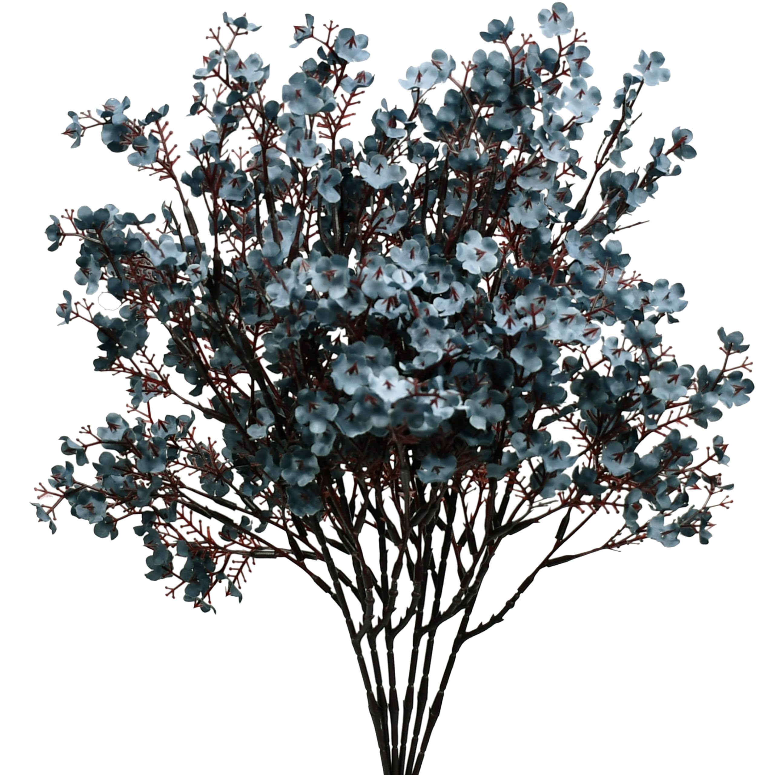 Mandy's Dusty Blue Artificial Baby’s Breath European Flowers 6 Bundles Silk Gypsophila with Bendable Stems for Valentine's Day and Easter Centerpiece Wedding Decor and Table Arrangements