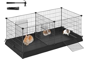 SONGMICS Pet Playpen, Small Animal Cage, Exercise Pen and Enclosure, 48.4 x 24.8 x 18.1 Inches ULPI07H
