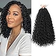 Yewell Goddess Box Braids Crochet Hair 10 Inch Boho Crochet Box Braids With Curly Ends, 9 Packs Bohomian Box Braids Crochet Hair For Black Women Pre Looped Box Braids Crochet Hair (10Inch 9 Packs,1B)