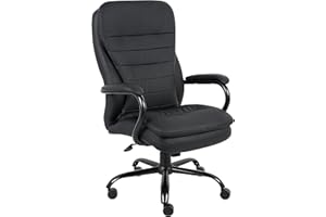 Boss Office Products Heavy Duty Double Plush Caressoftplus Vinyl Chair-400 Lbs, Black