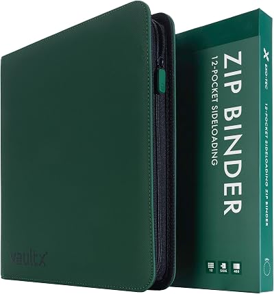 Vault X 12 Pocket Trading Card Binder Zip 480 Cards Green Exo-Tec Album
