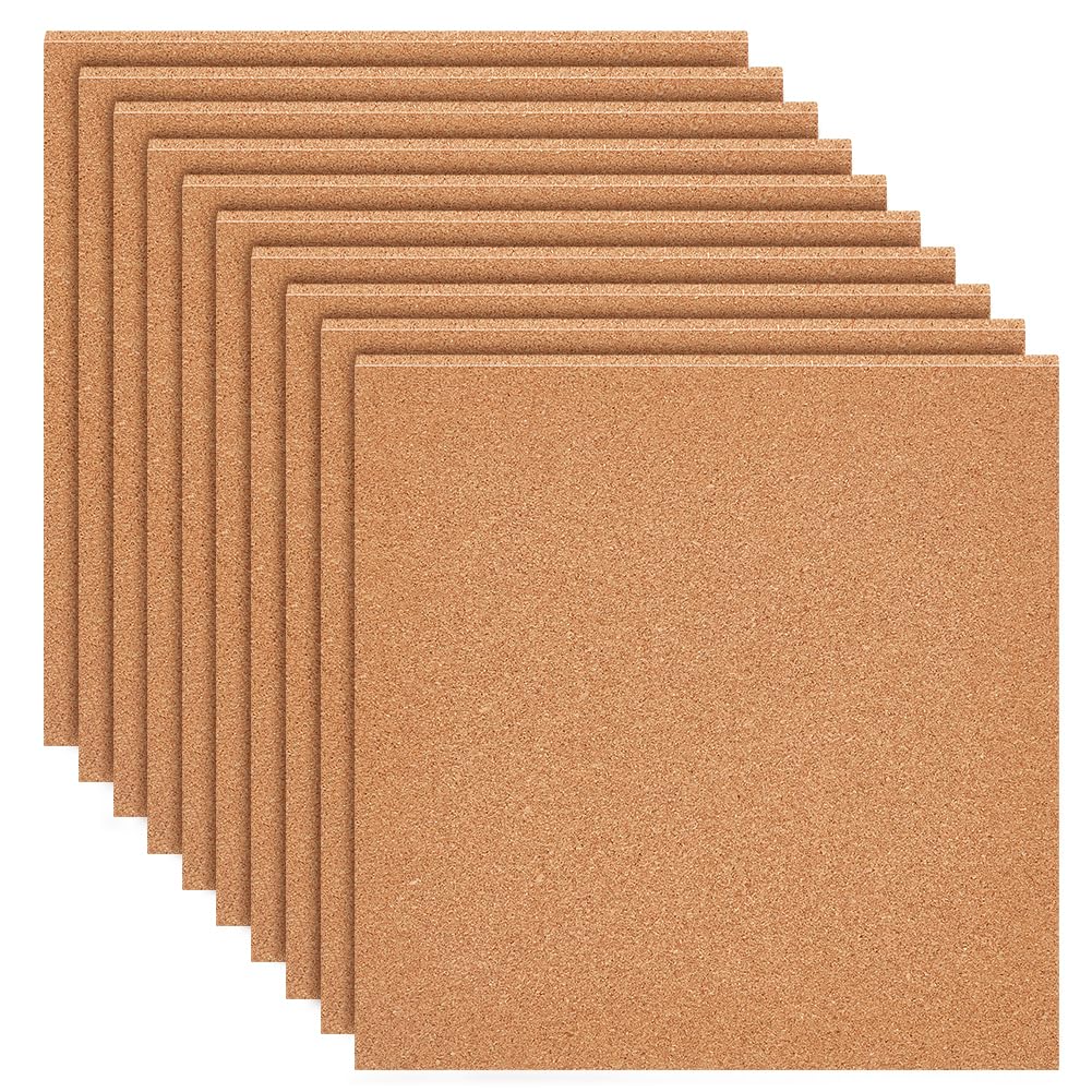 Photo 1 of BENECREAT 8 Pack 12x12 Inch Cork Board 3mm Thick Cork Board Tiles Square Cork Tiles Coaster Cork Sheets Tiles for Bulletin Boards, Wall Decoration, DIY Crafts