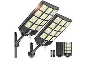 OKPRO 6800W Solar Street Lights Outdoor - 7000K Solar Lights Outdoor Waterproof Dusk to Dawn, Commercial Solar Parking Lot Lights with Motion Sensor, Solar Powered LED Street Light for Yard, Outside(2 Pack)