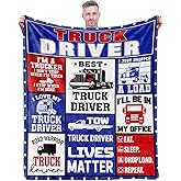 Eslygoily Truck Driver Gifts for Men, Truck Driver Appreciation Gifts, Cool Truckers Gifts for Men, Birthday Christmas Thanksgiving Gifts for Truck Driver, Truck Driver Blanket 50X60