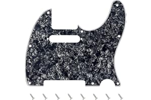 Banworks 4 Ply Tele Pickguard 8-Hole Electric Guitar Pickguard Scratch Plate for USA/Mexican Fender Modern Style Standard Tele Telecaster JT/HB-03 Black Pearl