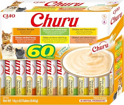 INABA Churu Cat Treat Chicken Variety Box 60 x 14g Soft Creamy Purée