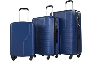 3 Piece Luggage Set Hardside Expandable Suitcase with Spinner Wheels, TSA Lock, Lightweight ABS Luggage for Travel 20/24/28 I