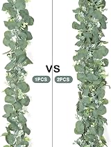 LOMOHOO Eucalyptus Garlands 2 Pack 5.7ft Mixed Leaves Greenery Vines view 5