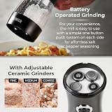 Tower T847004B Electric Salt and Pepper Mills Black Chrome Battery Operated view 4