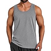 COOFANDY Mens Cotton Tank Tops Workout Summer Sleeveless Muscle Gym Shirts Athletic Beach Tee Shirt Pack