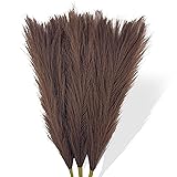 Faux Pampas Grass Small, 17" Dark Brown Artificial