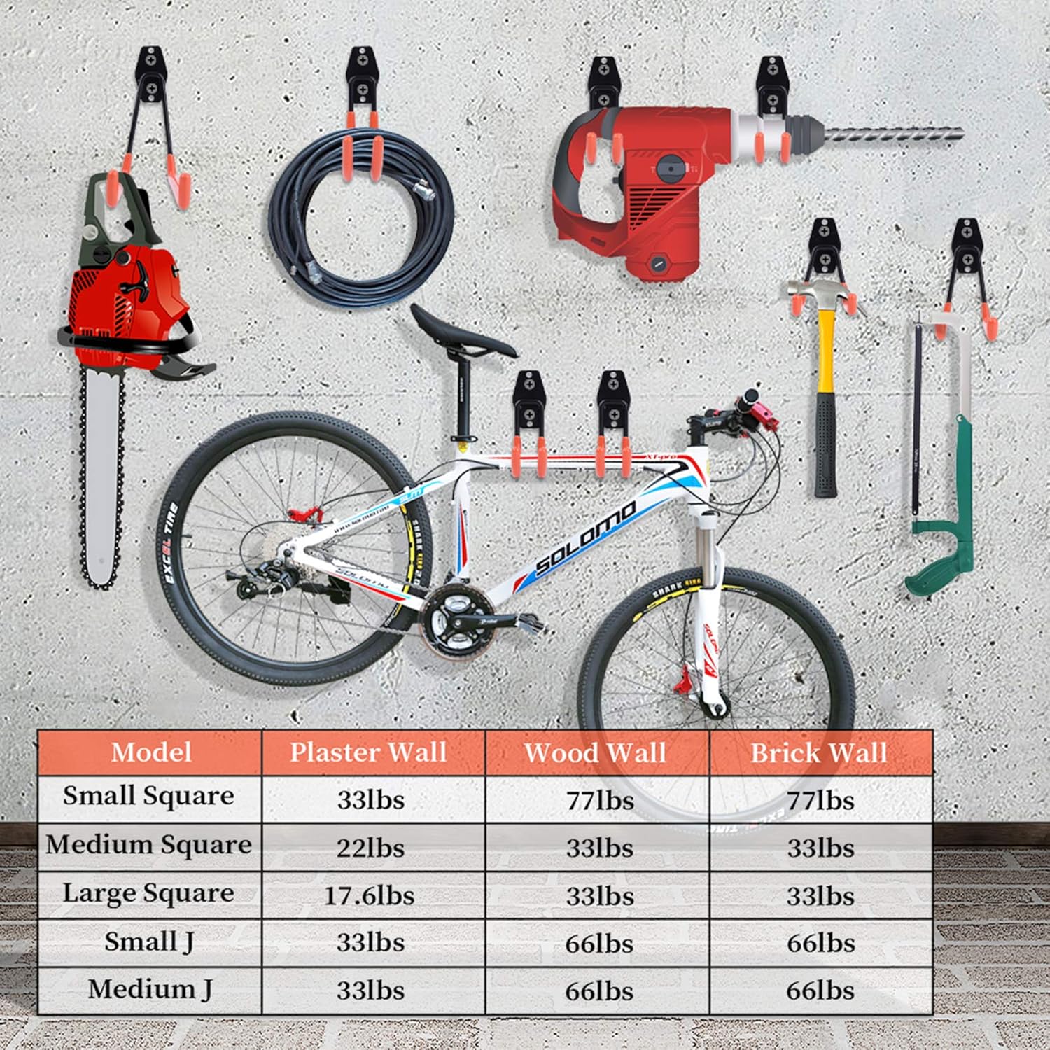 Garage Hooks, 12 Pack Heavy Duty Garage Storage Hooks Steel Tool Hangers for Garage Wall Mount Utility Hooks and Hangers with Anti-Slip Coating for Garden Tools, Ladders, Bikes, Bulky Items - - 