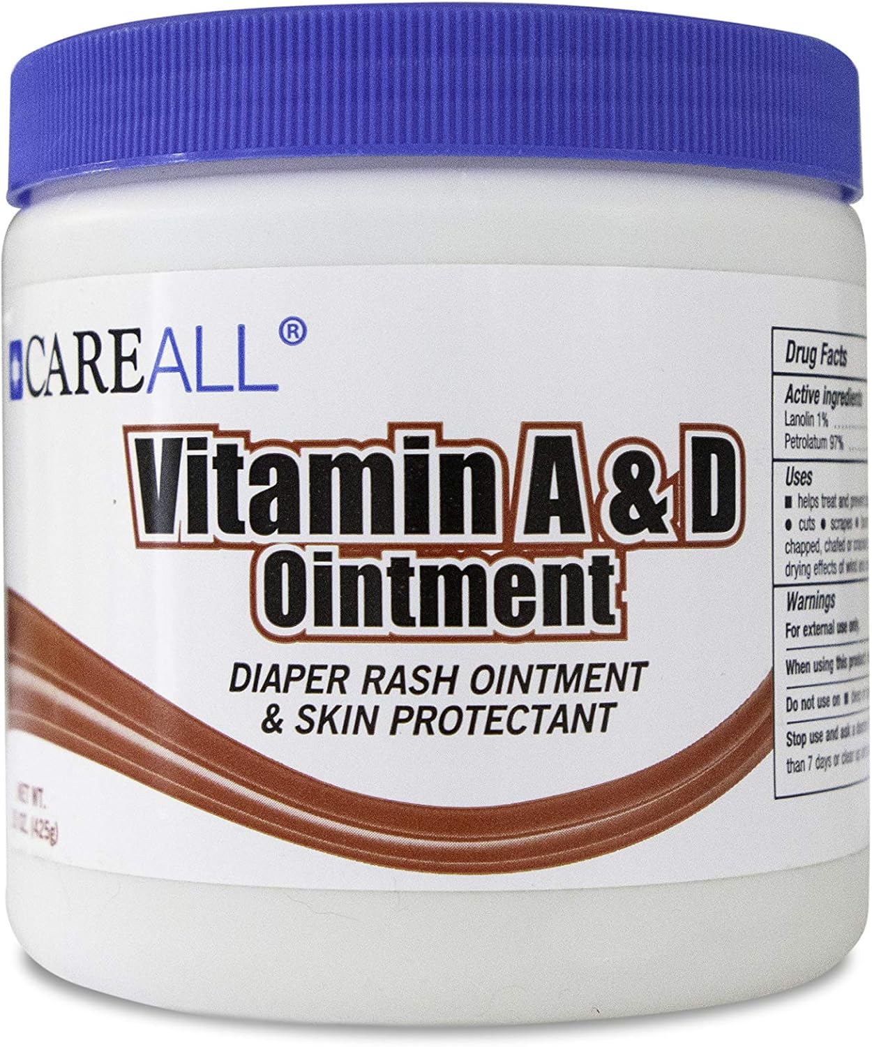 CareALL 15oz Tub Vitamin A&D Ointment with Lanolin Diaper Rash and Skin Protectant