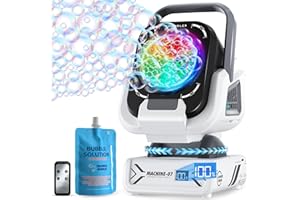 KISKEY Bubble Machine,20000+ Per Minute Bubble Maker for Parties,Outdoor Toys for Kids,Rechargeable/with Remote Control / 7 Color RGB Lights,Wedding Birthday Party, Bubble Blower for Boys & Girls