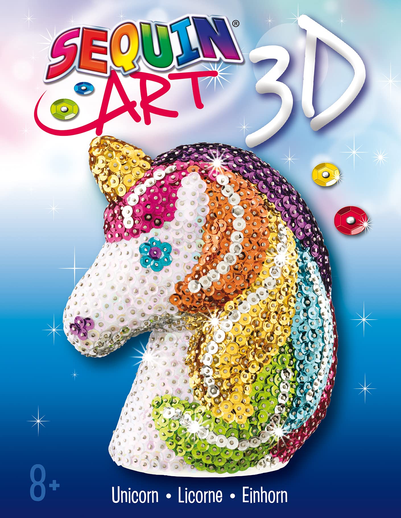 Sequin Art 2113 3D Unicorn Craft Kit - DIY Sparkling Project for Kids & Adults