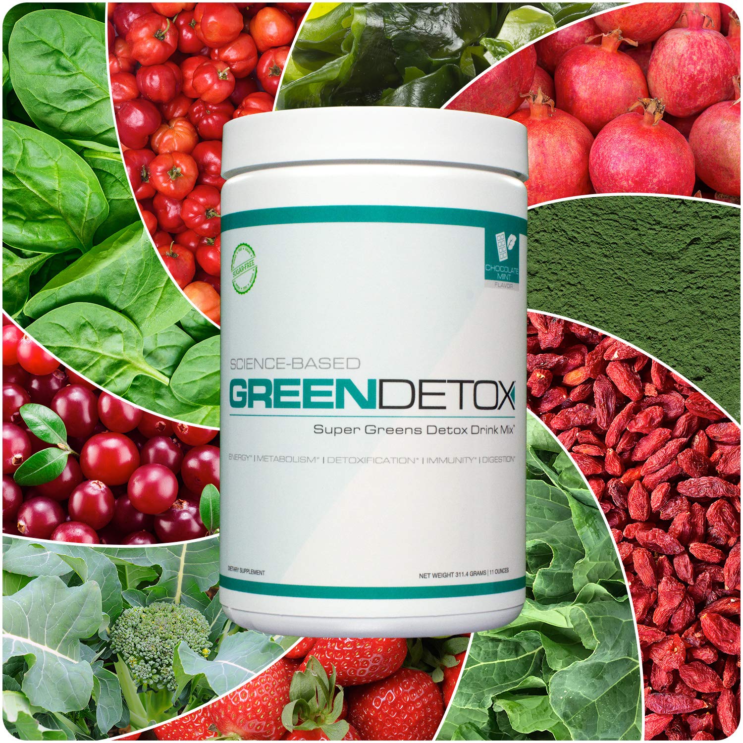 Green Detox Super Greens Detox Drink Mix Vegan Friendly Chocolate