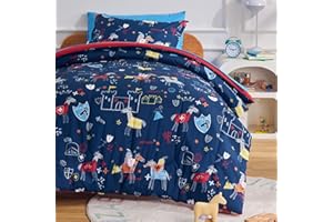 SLEEP ZONE Parure de lit pour enfant Motif conte de chevalier Lit jumeau