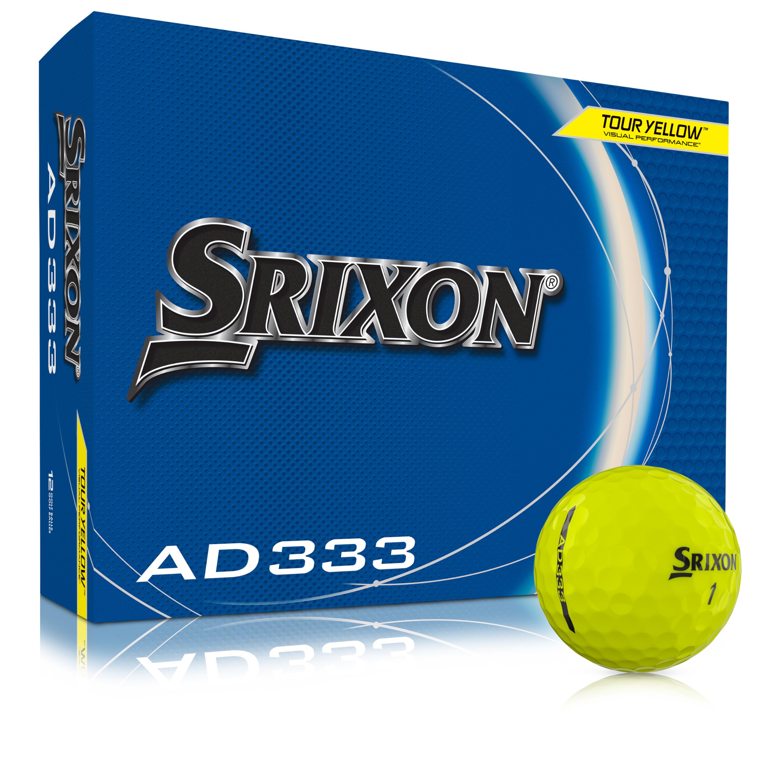 Srixon AD333 11 - High-Performance Distance and Speed Golf Balls - Low Compression - For Consistency and Control - Alignment Line - Premium Golf Accessories and Golf Gifts, Yellow — image 1