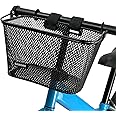 SAMORE Kids Bike Basket with Handle Black Bike Baskets for Children Cute Small Front Bicycle Handlebar Basket for Girls & Boys