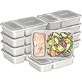 Bentgo 20-Piece Lightweight, Durable, Reusable BPA-Free 2-Compartment Containers - Microwave, Freezer, Dishwasher Safe - Whisper Gray