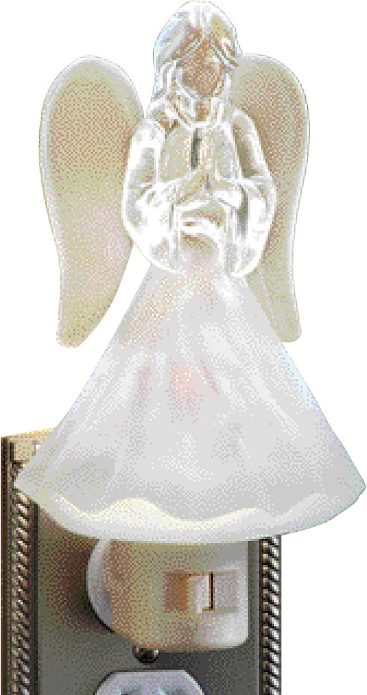 White Angel Soft Glow Night Light with Frosted Finish Detail, Home Lighting for Any Room