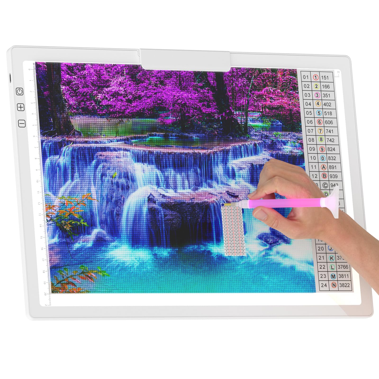 Honesorn A4 Copy Tracing Light Pad with Type-C Port, Ultra-Thin Diamond Painting Light Board, Led Light Table for Weeding Vinyl, Dimmable Tracing Light Box for Artists, Teens, White