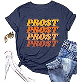Womens German Oktoberfest Shirt: Prost T Shirt Oktoberfest Party Shirts Vintage Casual Loose Short Sleeve