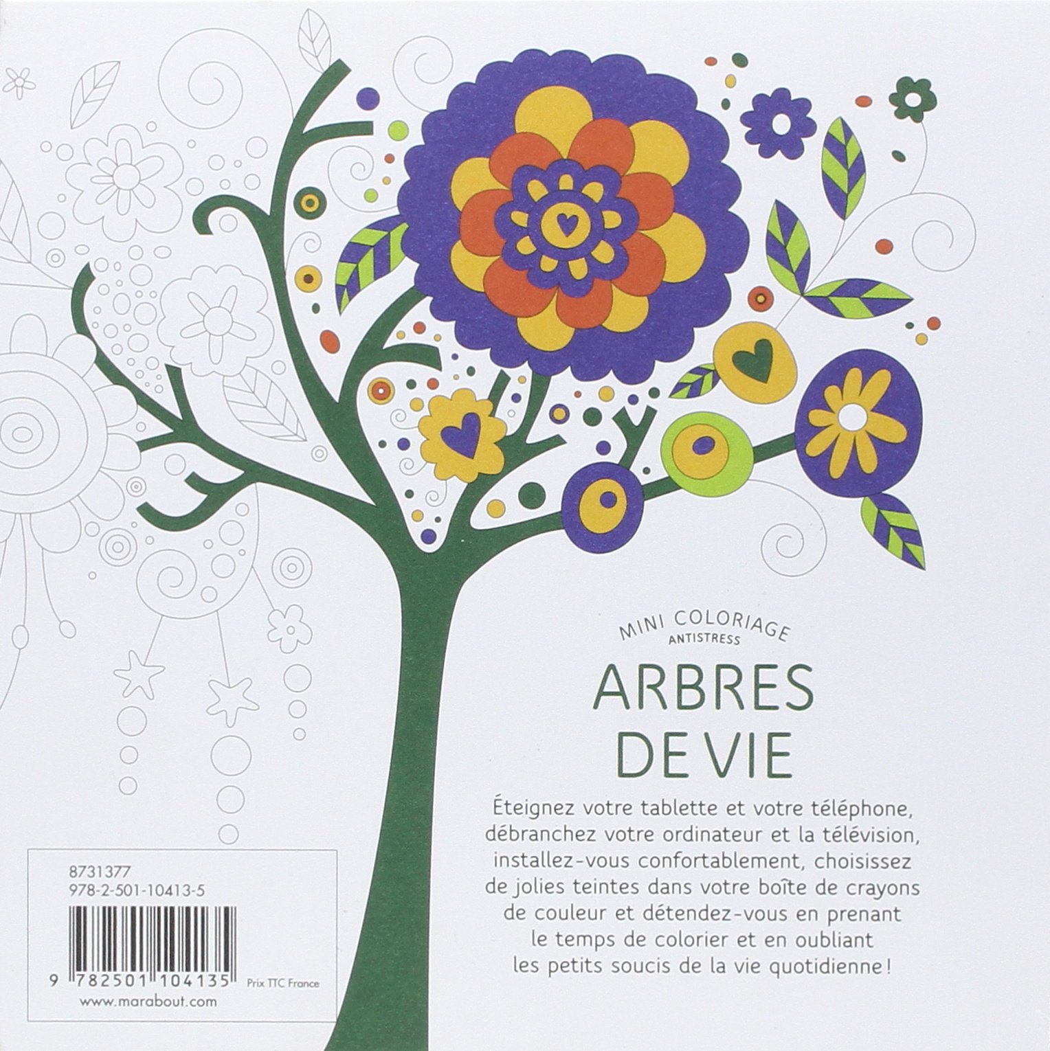 Mini Coloriage Antistress Arbres De Vie Amazonfr