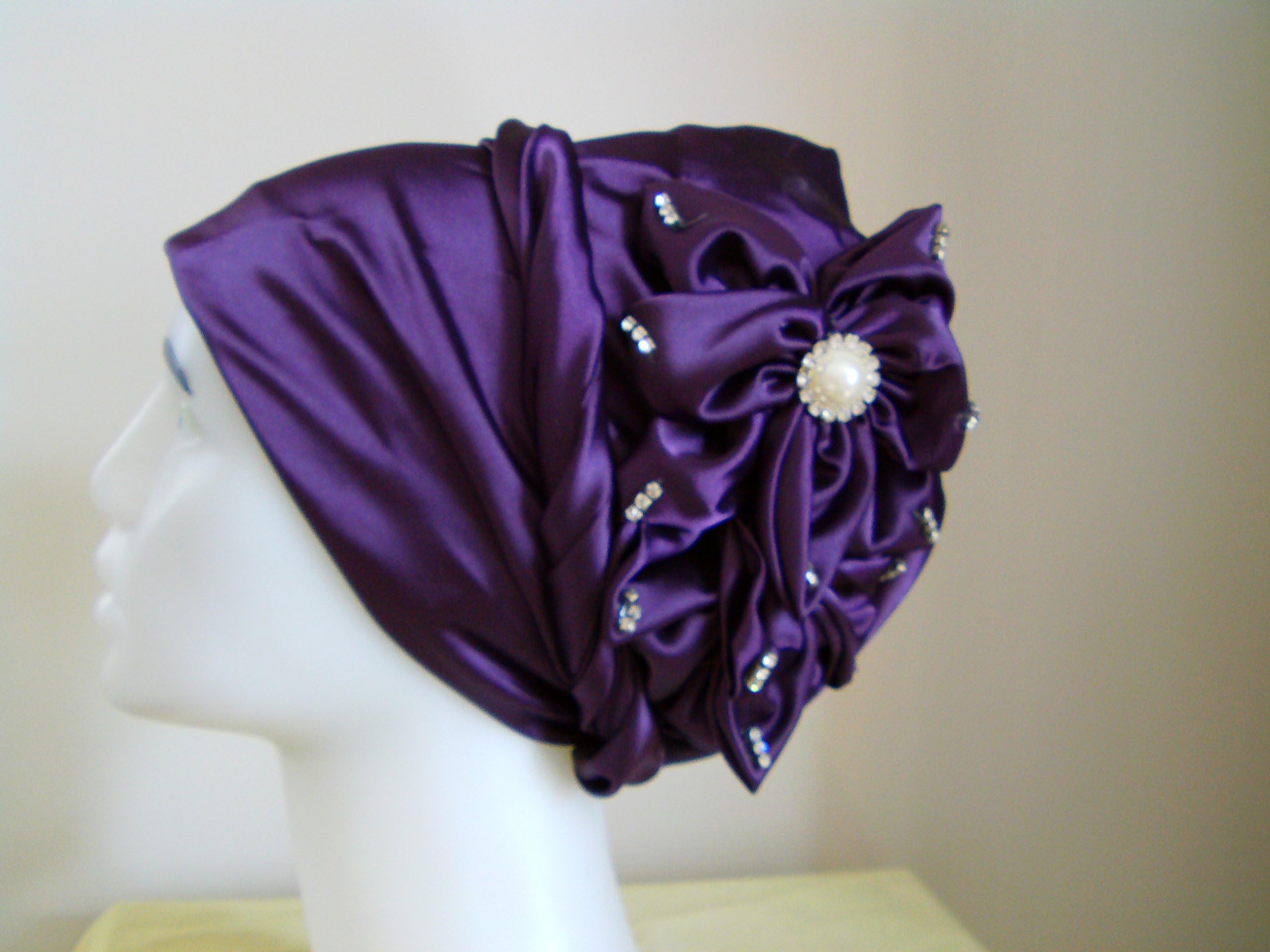 Women's Elegant Turban Head Scarf Festive Satin Cap Esarp Amira Hijab Niqab Multi-Purpose Turban